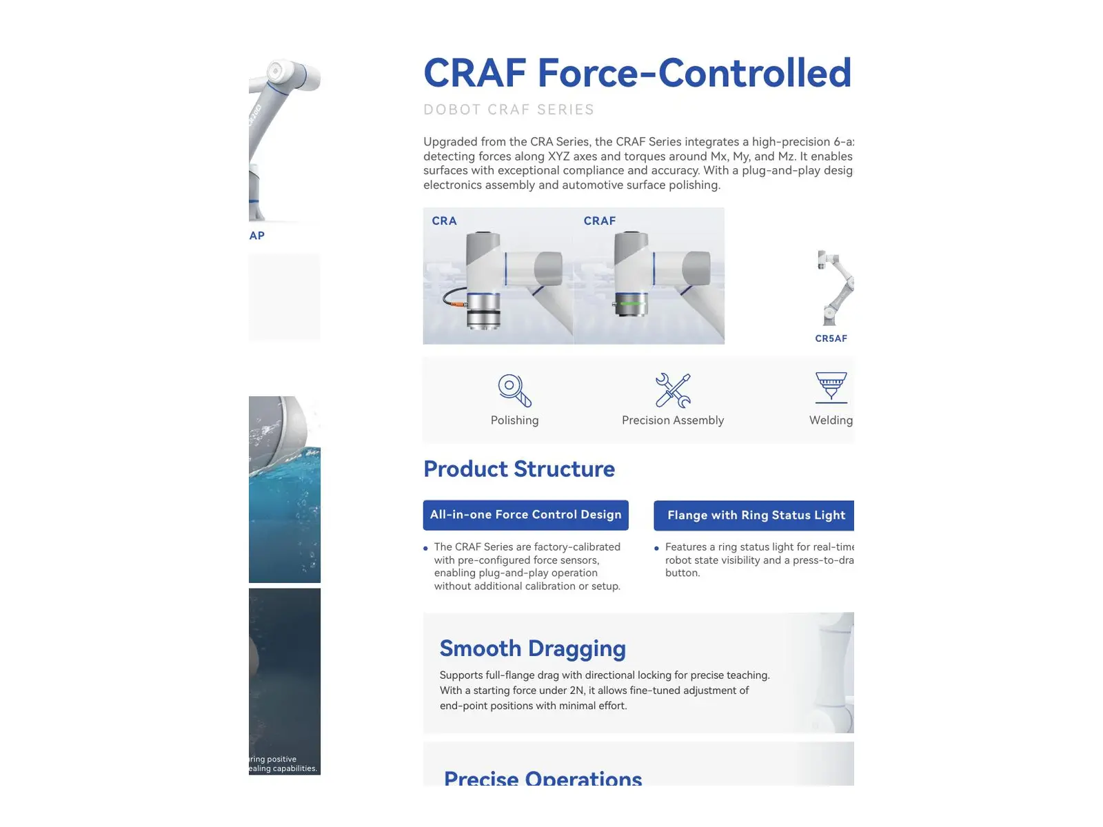 DOBOT CR10AF — коллаборативный робот с силомоментным датчиком, 10 кг / 1300 мм